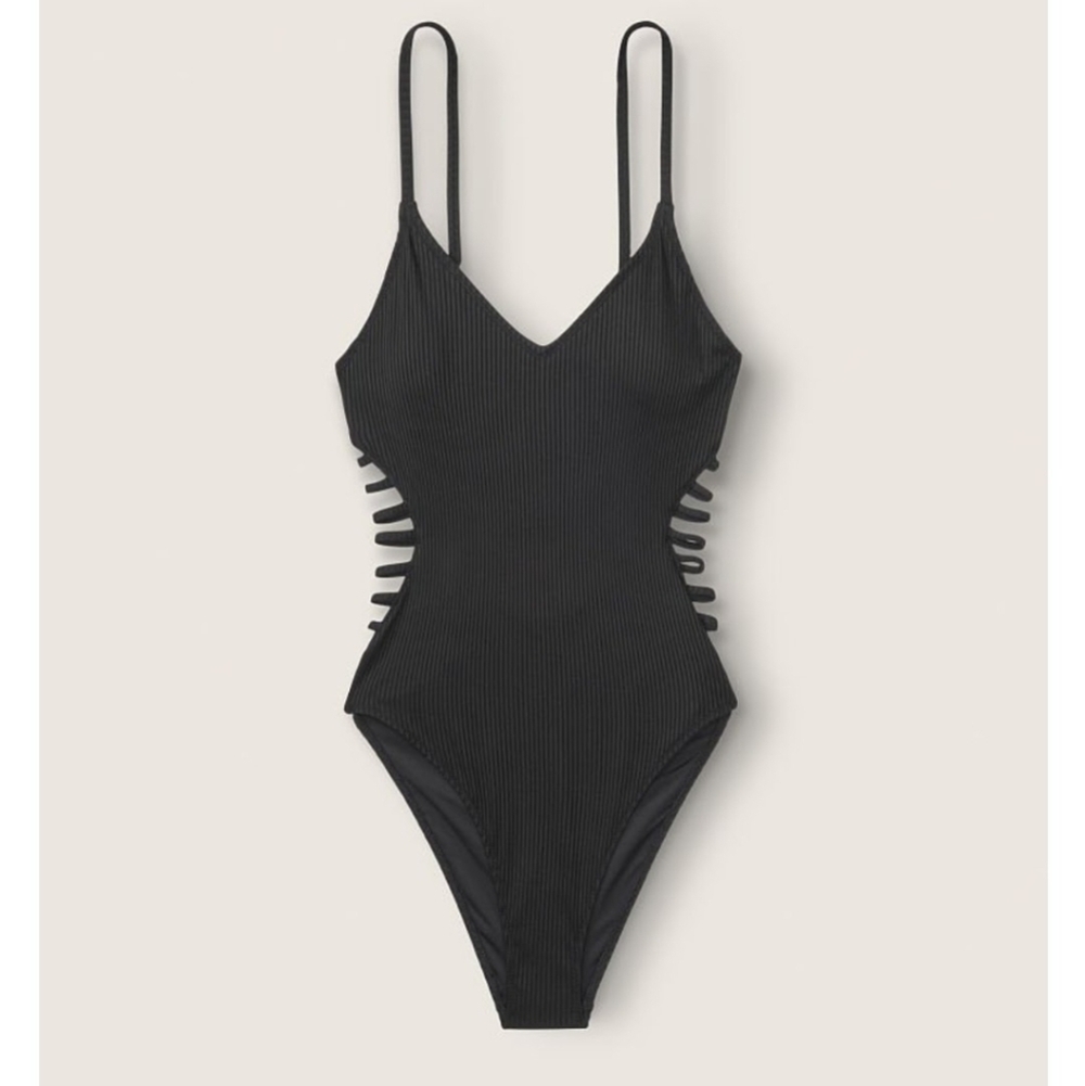 VS PINK STRAPPY SIDE RIBBED ONE PIECE▪︎S - Picture 4 of 11